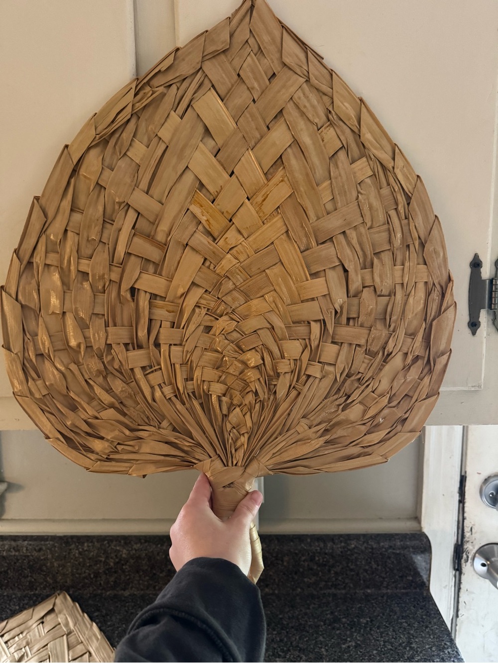 Vintage Boho Wall Hanging Set of 2 Hand Woven Straw Fans - Picture 7 of 9